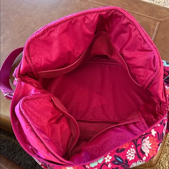 Vera Bradley Vibrant Pink and Purple Floral Travel Bag - Picture 3 of 5